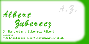 albert zuberecz business card